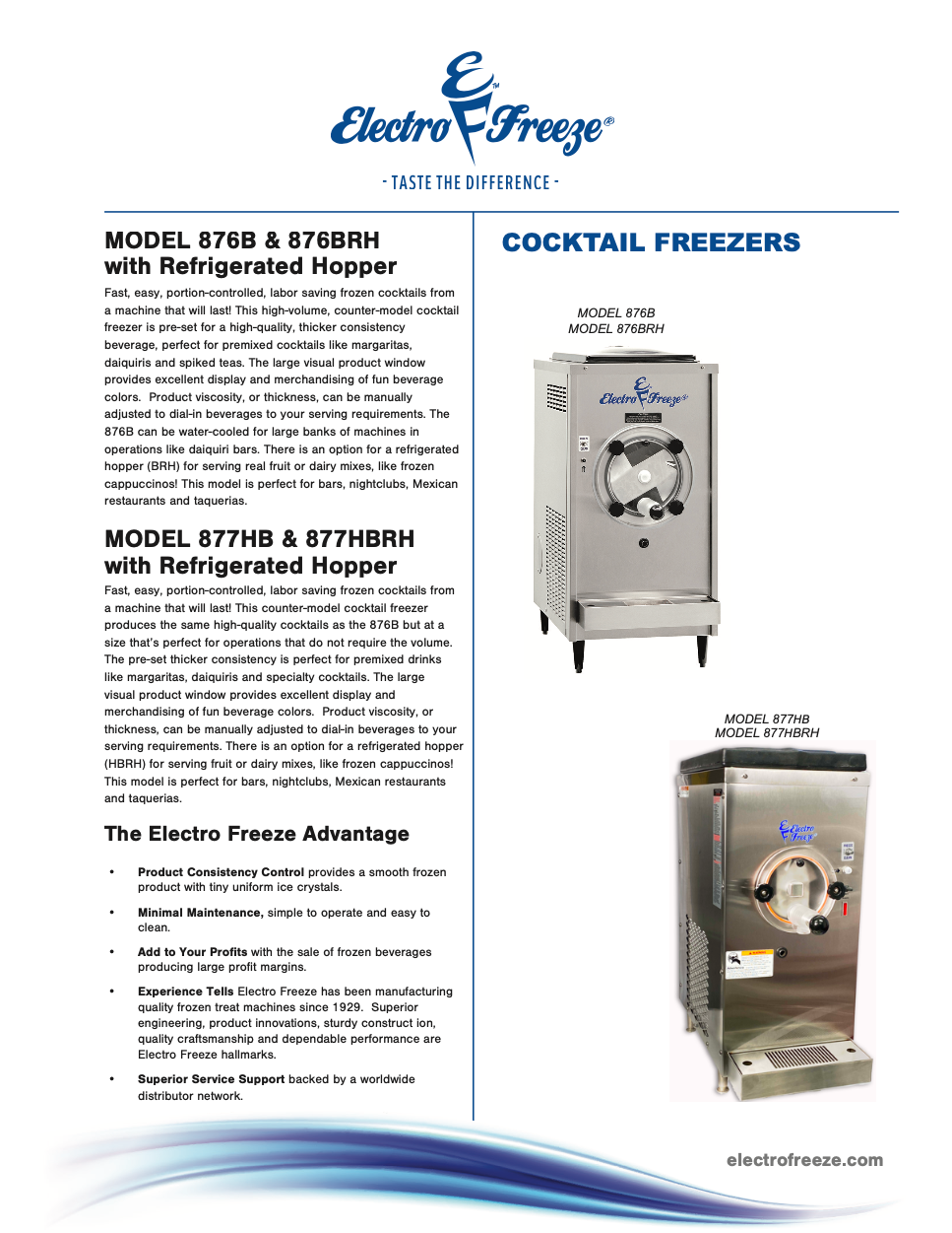 877HB Medium Volume Countertop Cocktail Freezer