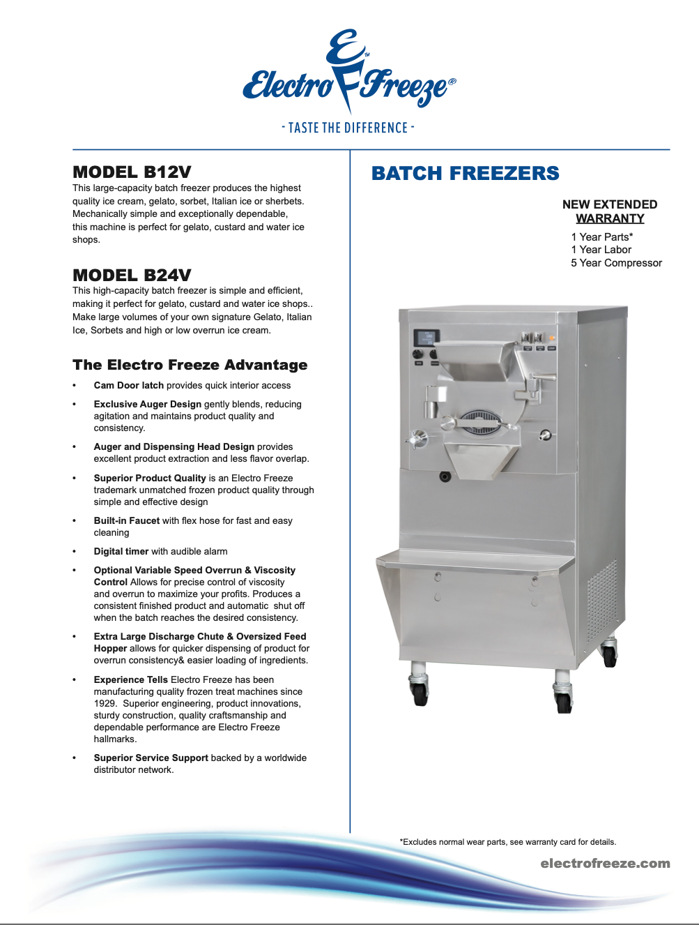 B24V 26 Quart Batch Freezer - High Capacity Batch Freezer