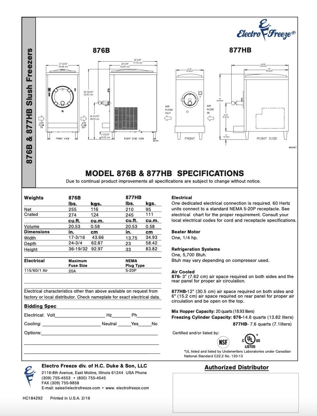 876B High Volume Countertop Cocktail Freezer