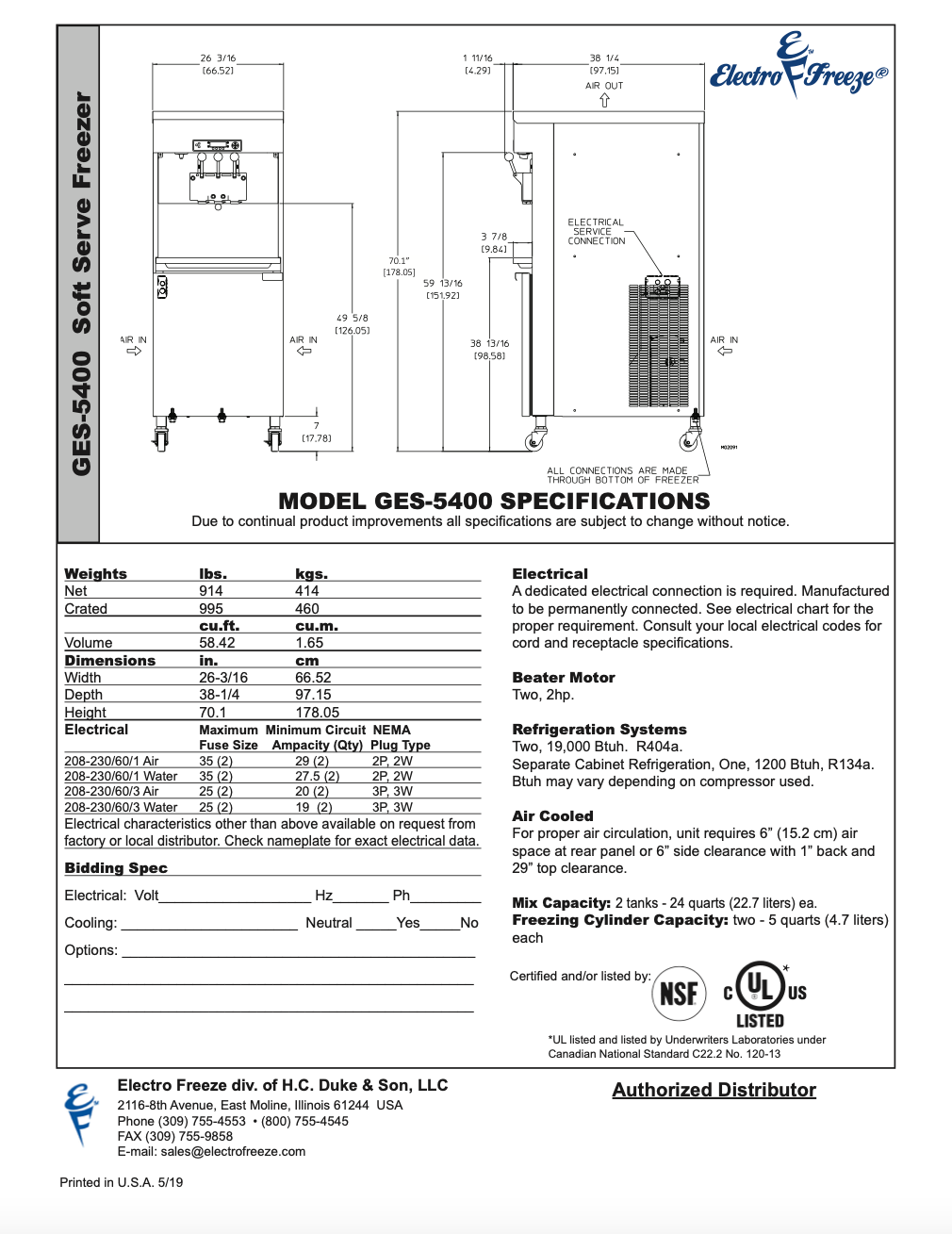 GES-5400 Pressurized Freezer with VQM