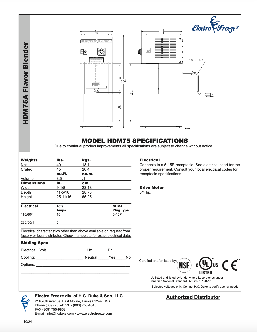 HDM-75A  Arctic Swirl Flavor Blender