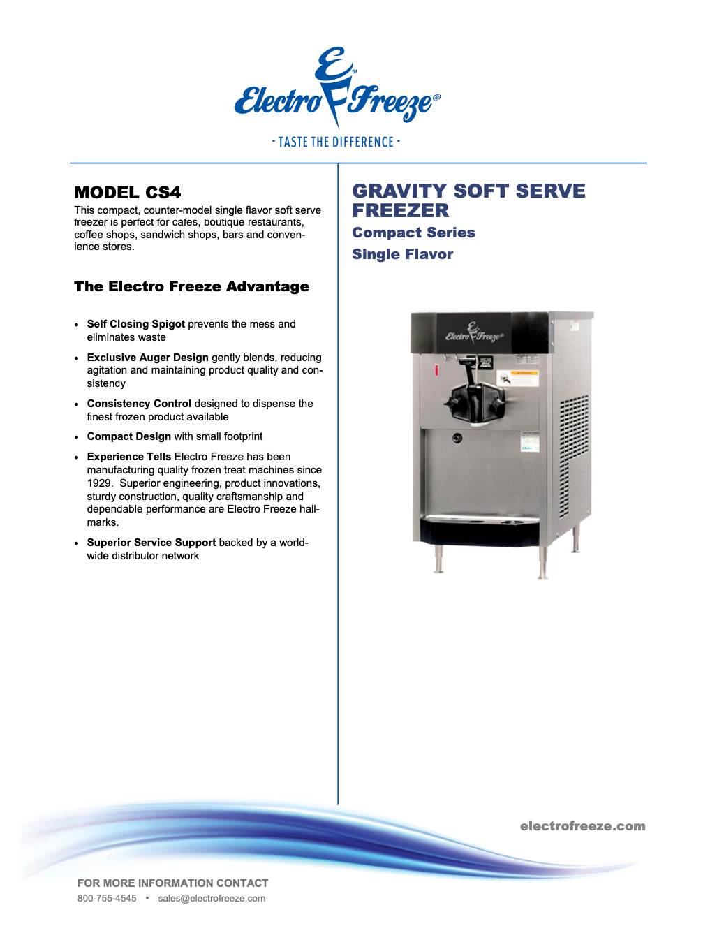 CS4 Gravity-Fed Countertop Single-Flavor Soft Serve Freezer