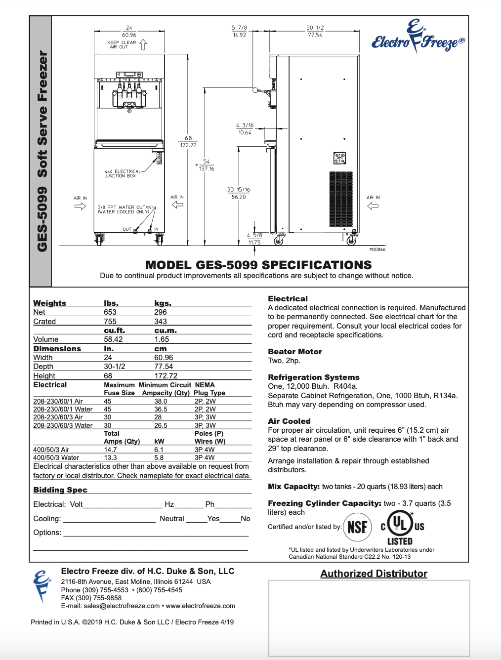 GES-5099 Pressurized Freezer With VQM